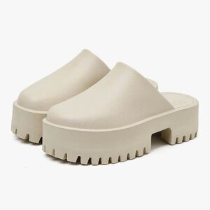 Jeffrey Campbell Rubber Bae Mule in Ivory